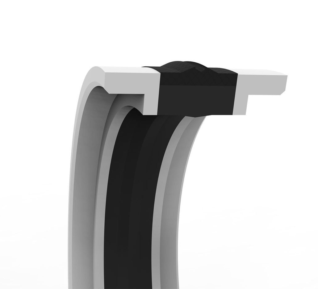 Curved seal / piston / elastomeric / NBR